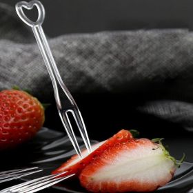 200pcs Disposable Plastic Mini Tasting Forks For Fruits, Desserts, Cheese Cubes, Snacks (Option: 100Pcs)