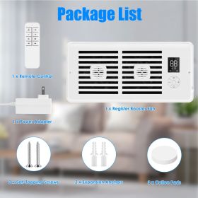 Register Booster Fan Smart AC Vent Booster Fan Fit 4in Plus 10in Register Holes With 3 Modes 10 Speeds 2H 4H Timer LCD Screen 2 Scent Diffuser Sl (Option: white)